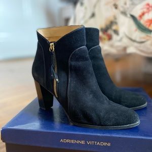 Adrienne Vittadini Black Suede Booties
